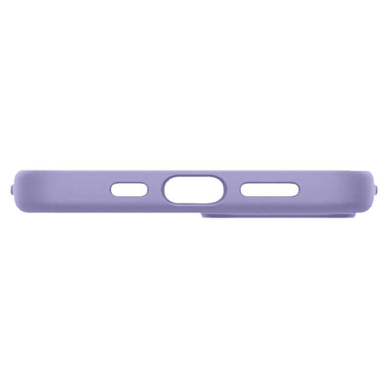spigen Silicone Fit Soft Silicone Back Cover for Apple iPhone 13 (Air Cushion Technology, Iris Purple)_15