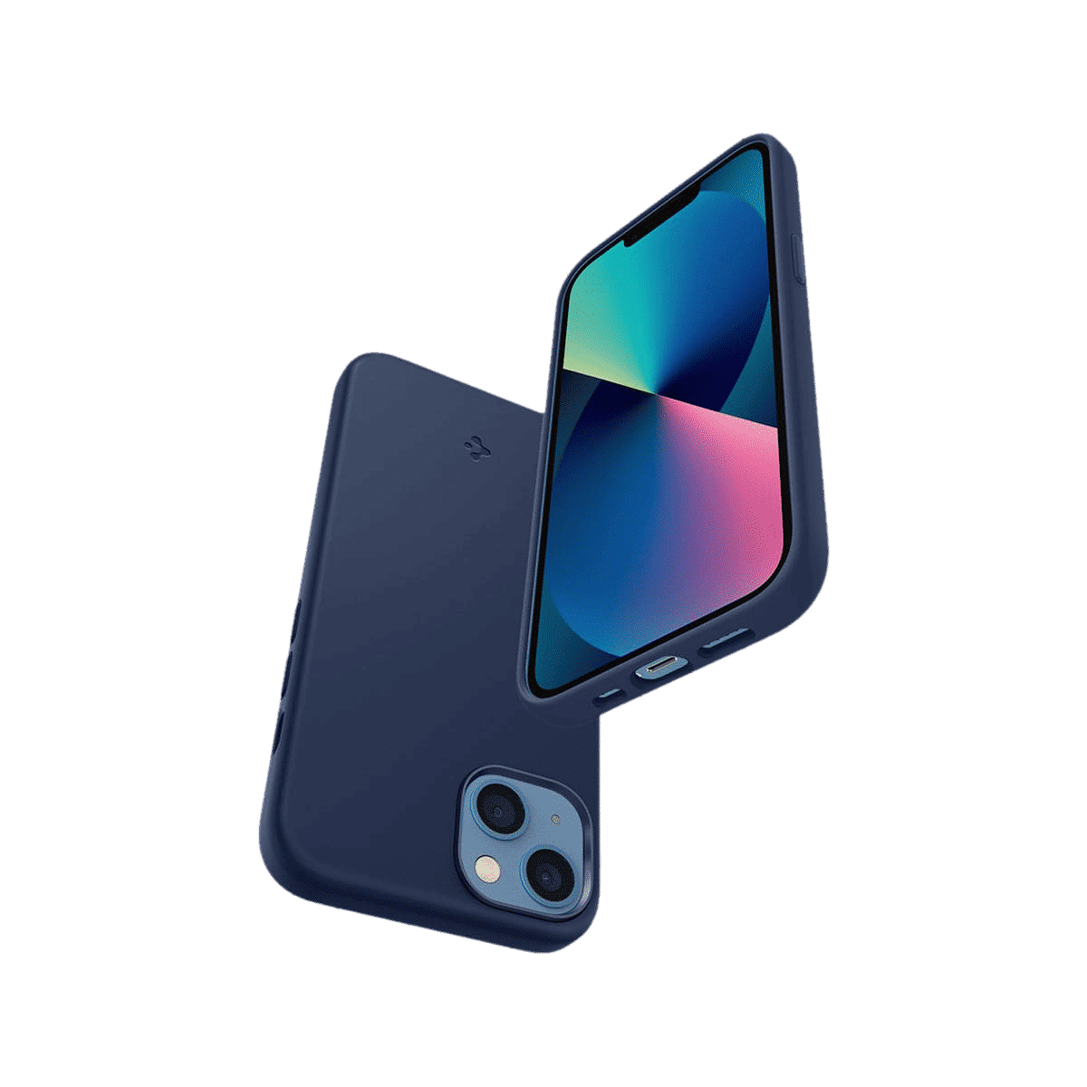 spigen Soft Silicone Back Cover for Apple iPhone 13 (Wireless Charging Compatible, Navy Blue)_11