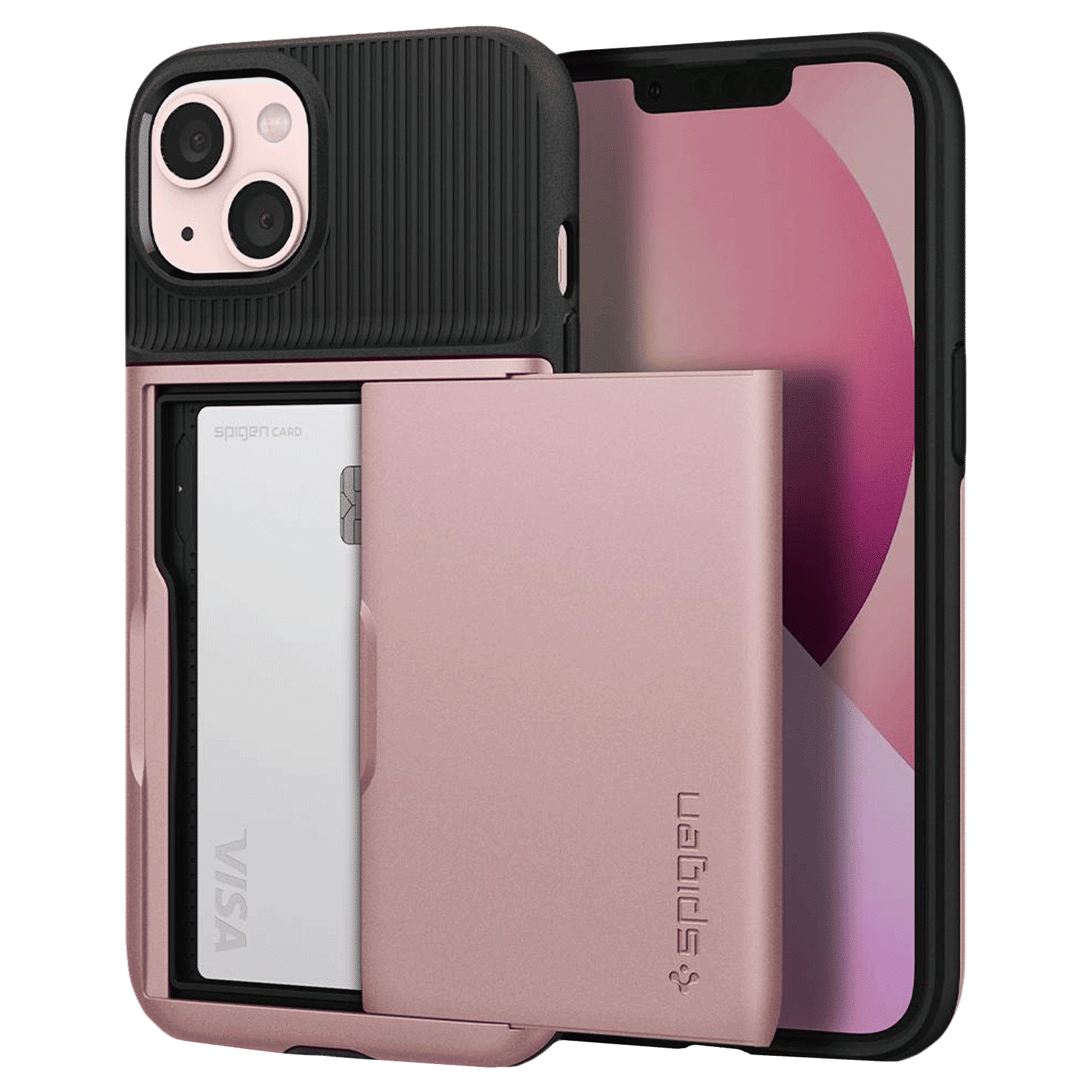 spigen Slim Armor CS TPU & Polycarbonate Back Cover for Apple iPhone 13 (Air Cushion Technology, Rose Gold) spigen Slim Armor CS TPU & Polycarbonate Back Cover for Apple iPhone 13 (Air Cushion Technology, Rose Gold)_1
