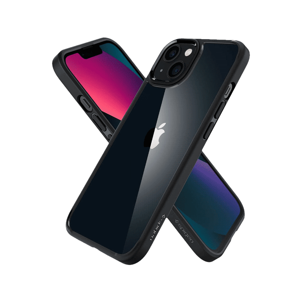 spigen Ultra Hybrid TPU & Polycarbonate Back Cover for Apple iPhone 13 (Wireless Charging Compatible?, Matte Black)_7