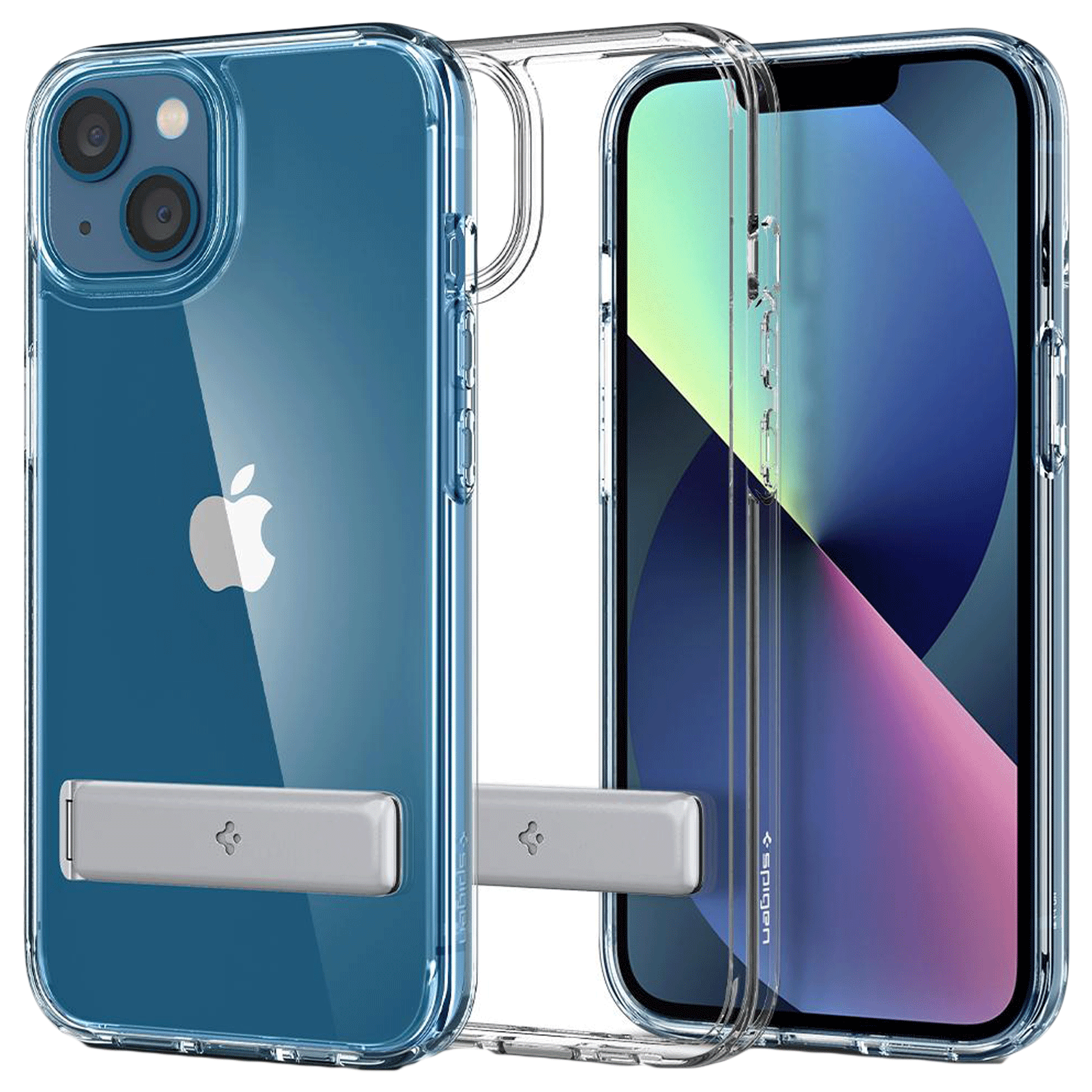 spigen Ultra Hybrid S TPU & Polycarbonate Back Case for Apple iPhone 13 (Air Cushion Technology, Crystal Clear)_1