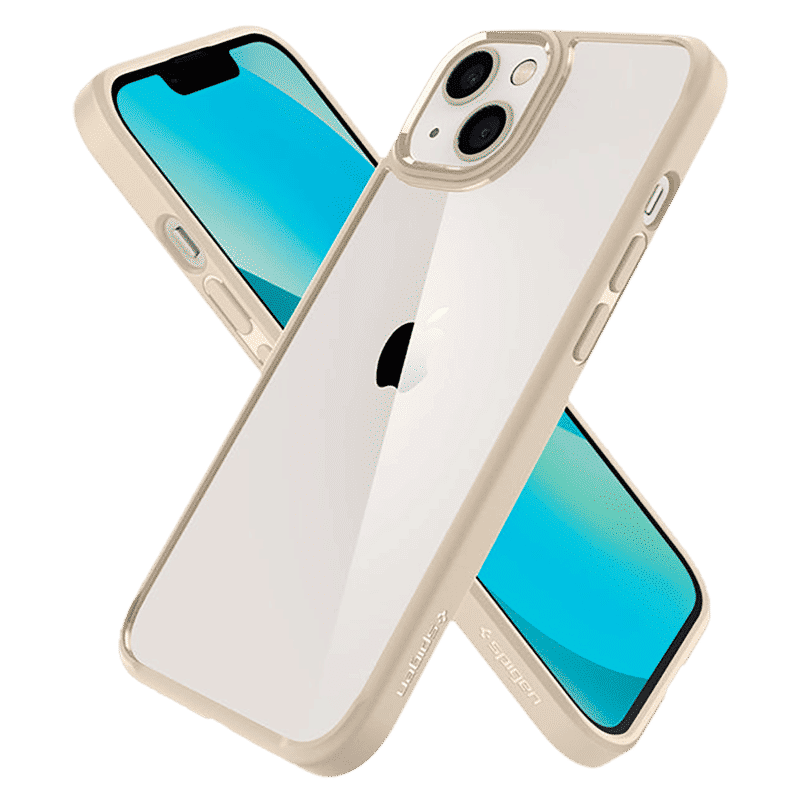 spigen Ultra Hybrid TPU & Polycarbonate Back Cover for Apple iPhone 13 (Wireless Charging Compatible?, Sand Beige)_7