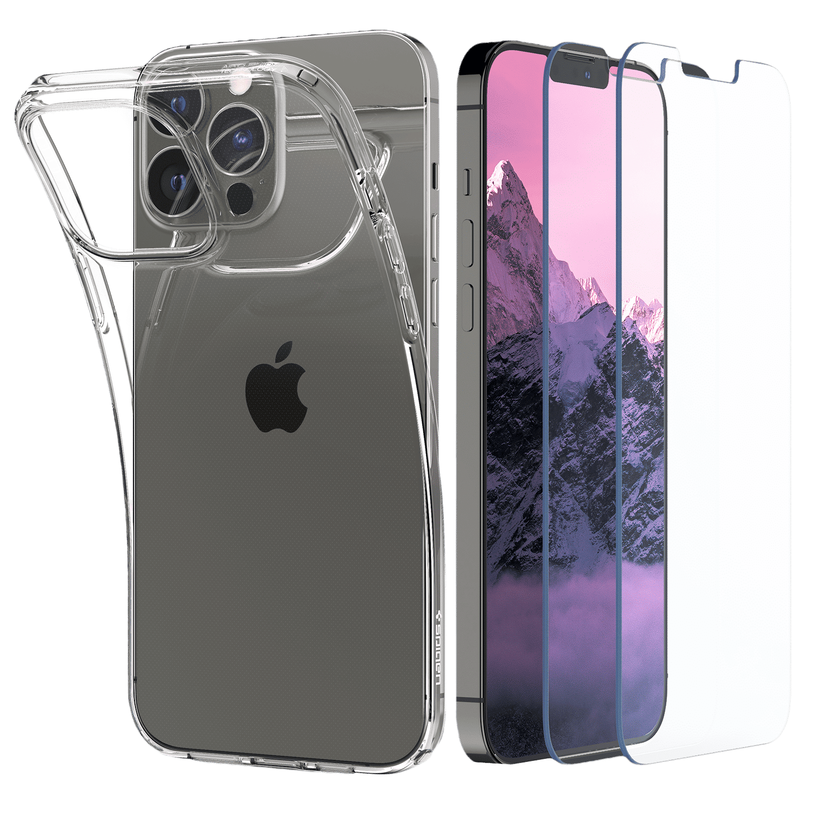 spigen Crystal Pack Soft TPU & Glass Back Cover for Apple iPhone 13 Pro (Wireless Charging Compatible, Crystal Clear)_1