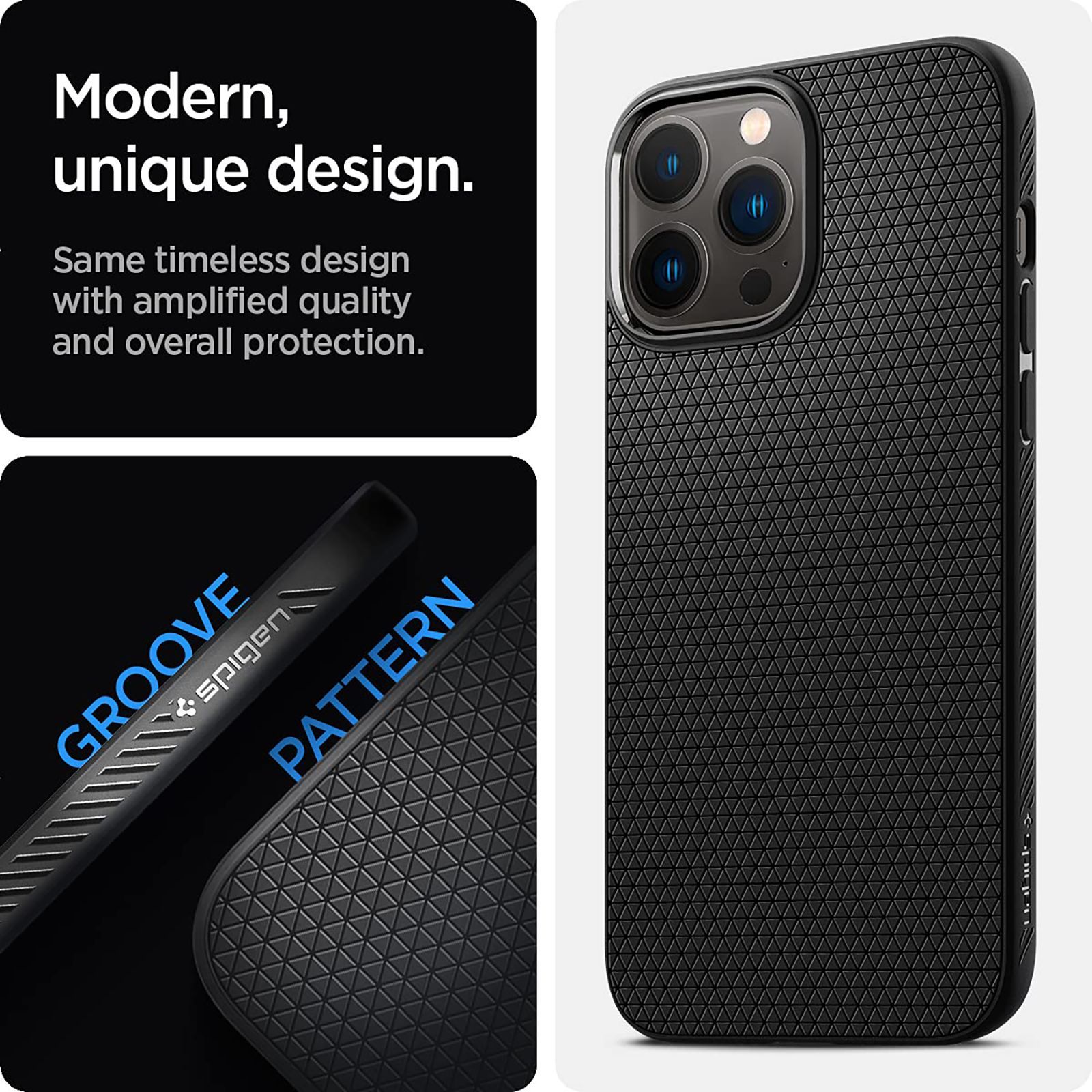 spigen Liquid Air TPU Back Cover for Apple iPhone 13 Pro (Wireless Charging Compatible, Matte Black)_13