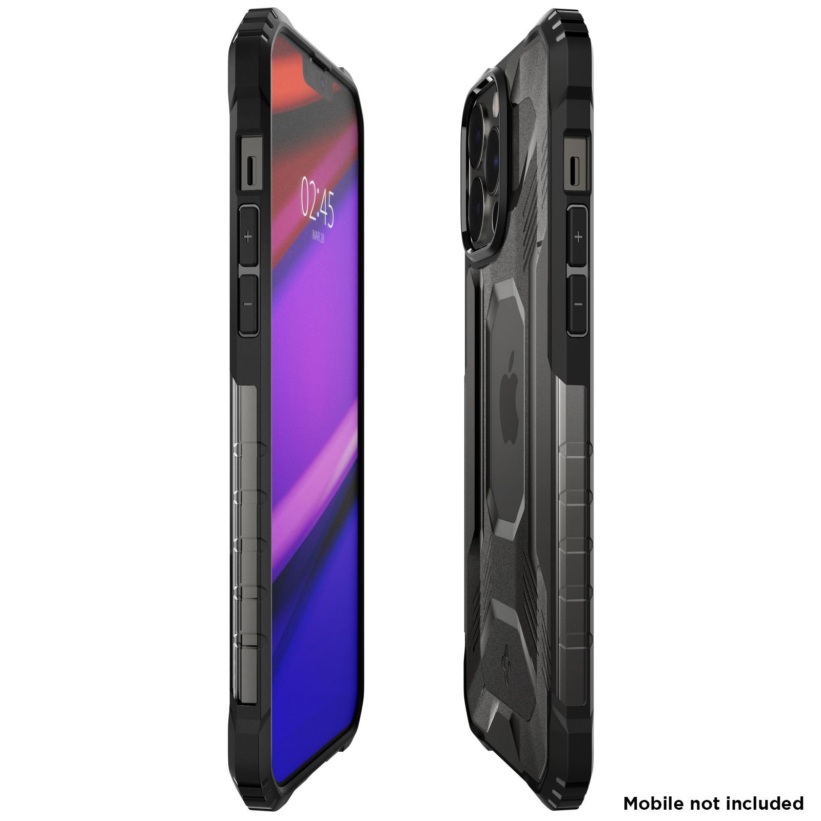 spigen Nitro Force TPU & Polycarbonate Back Cover for Apple iPhone 13 Pro (Air Cushion Technology, Matte Black)_3