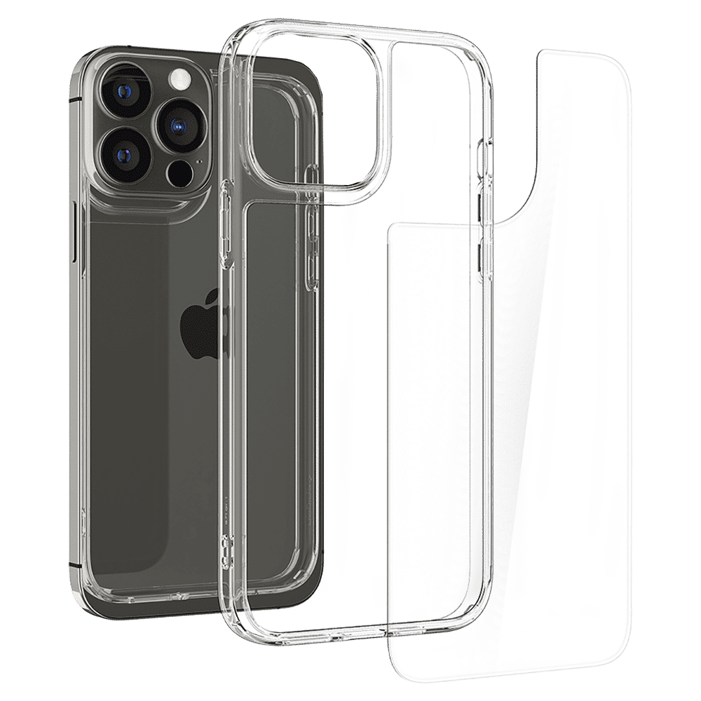 spigen Quartz Hybrid TPU Back Case for iPhone 13 Pro (Edge Protection, ACS03271, Crystal Clear)_13