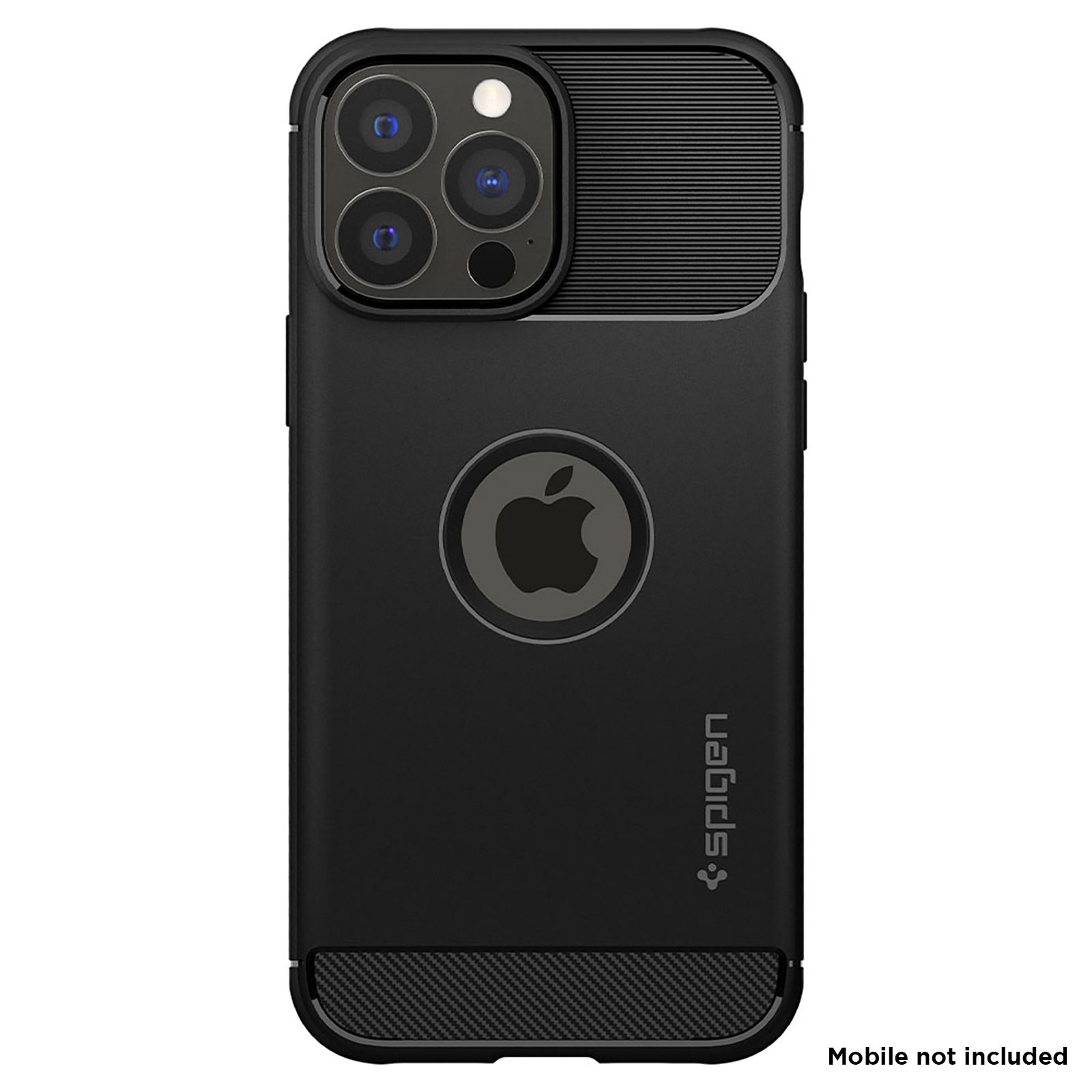 spigen Rugged Armor TPU Back Cover for Apple iPhone 13 Pro (Wireless Charging Compatible, Matte Black)_3