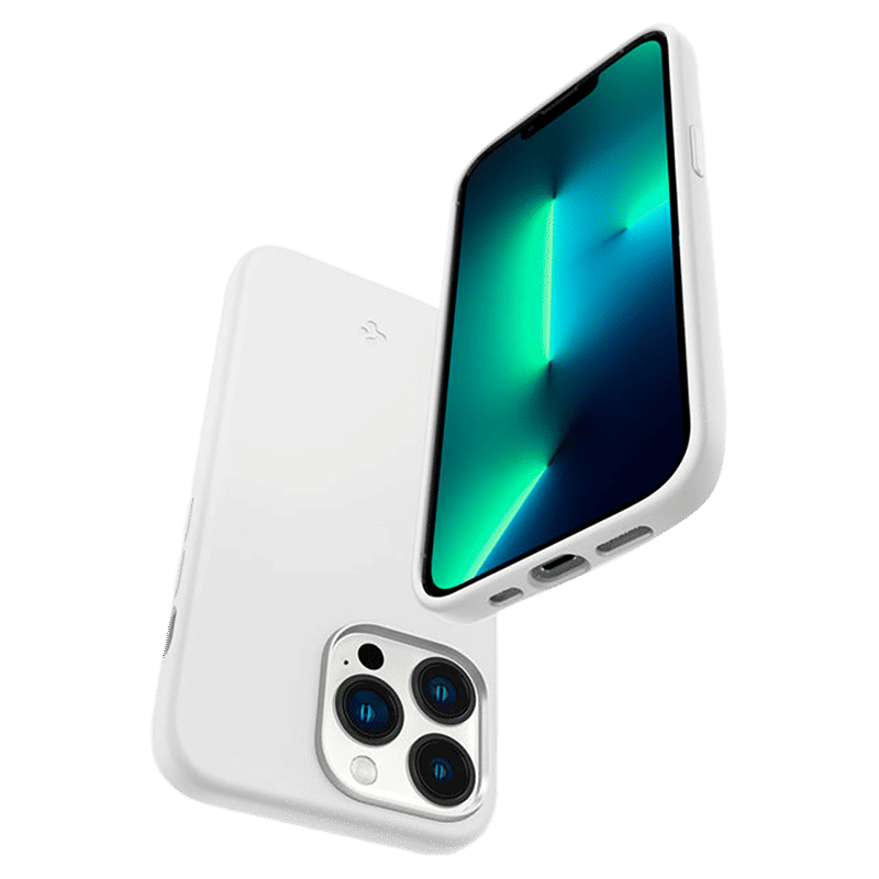 spigen Soft Silicone Back Cover for Apple iPhone 13 Pro (Wireless Charging Compatible, White)_12