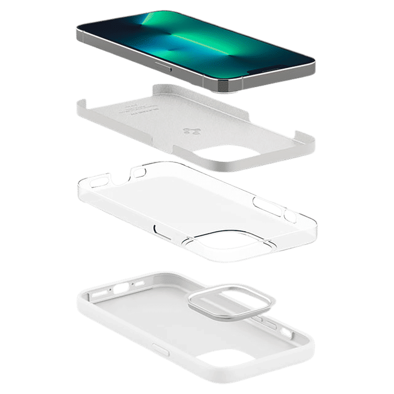 spigen Soft Silicone Back Cover for Apple iPhone 13 Pro (Wireless Charging Compatible, White)_13