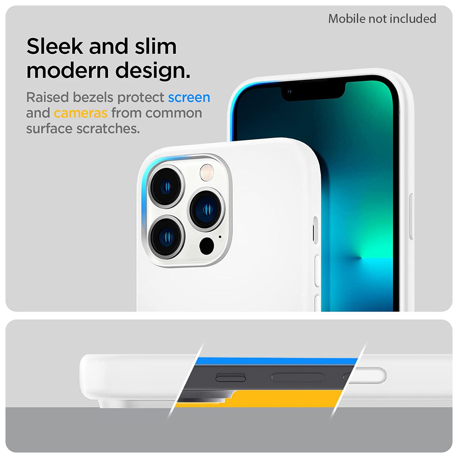 spigen Soft Silicone Back Cover for Apple iPhone 13 Pro (Wireless Charging Compatible, White)_6