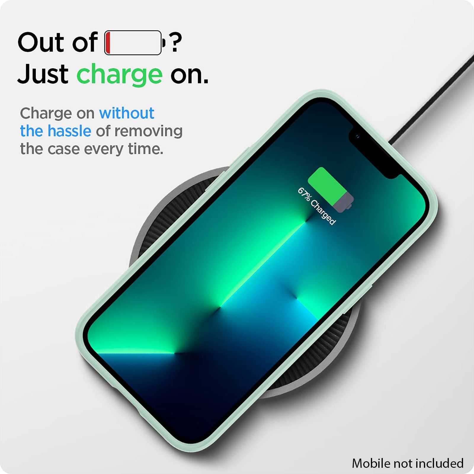 spigen Thin Fit Polycarbonate Back Cover for Apple iPhone 13 Pro (Wireless Charging Compatible, Apple Mint)_7