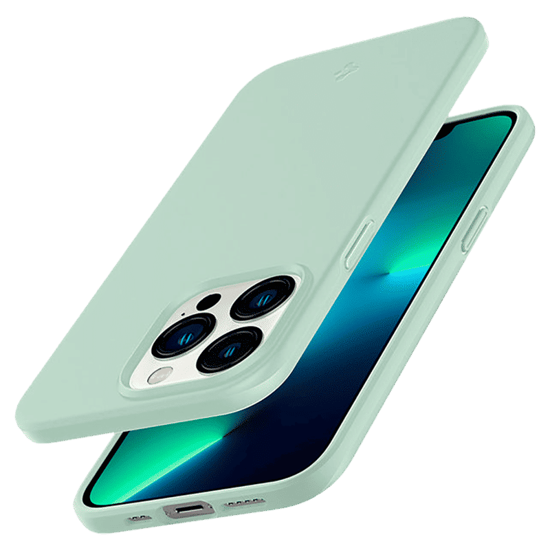 spigen Thin Fit Polycarbonate Back Cover for Apple iPhone 13 Pro (Wireless Charging Compatible, Apple Mint)_12