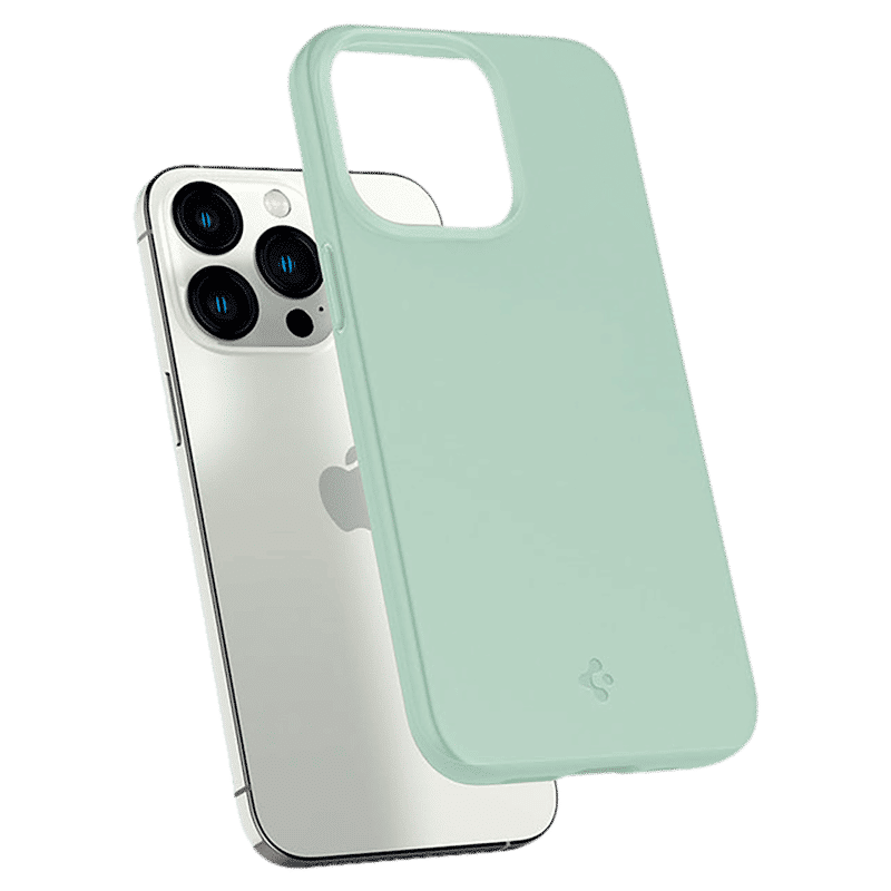 spigen Thin Fit Polycarbonate Back Cover for Apple iPhone 13 Pro (Wireless Charging Compatible, Apple Mint)_13