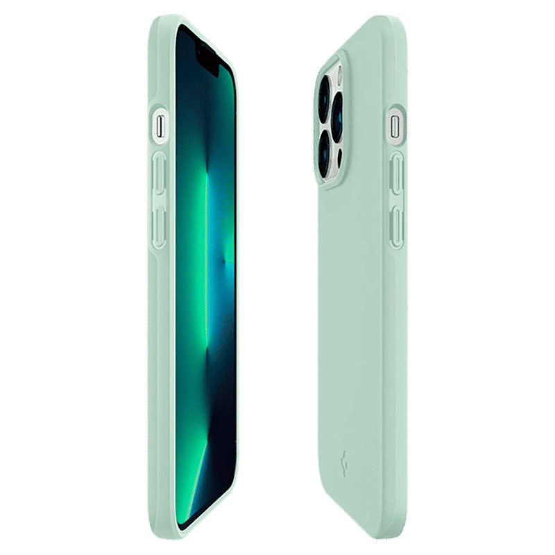 spigen Thin Fit Polycarbonate Back Cover for Apple iPhone 13 Pro (Wireless Charging Compatible, Apple Mint)_14