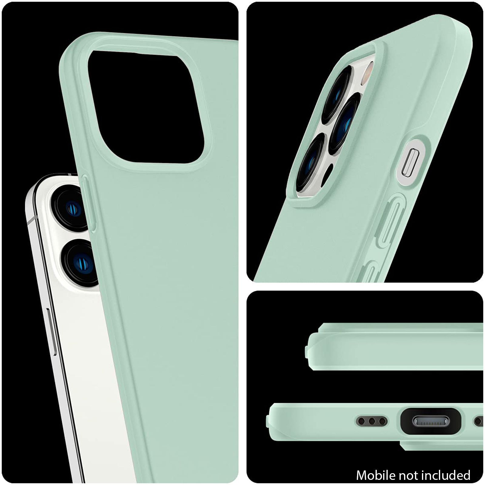 spigen Thin Fit Polycarbonate Back Cover for Apple iPhone 13 Pro (Wireless Charging Compatible, Apple Mint)_4