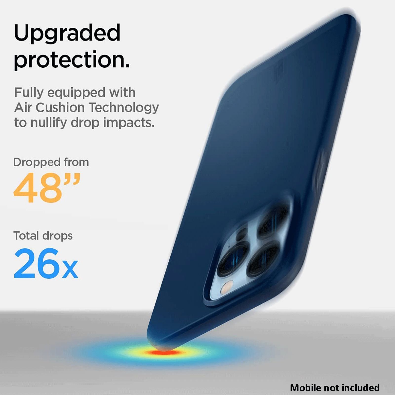 spigen Thin Fit Polycarbonate Back Cover for Apple iPhone 13 Pro (Wireless Charging Compatible, Navy Blue)_7