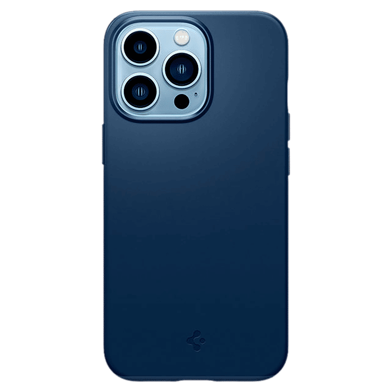 spigen Thin Fit Polycarbonate Back Cover for Apple iPhone 13 Pro (Wireless Charging Compatible, Navy Blue)_11