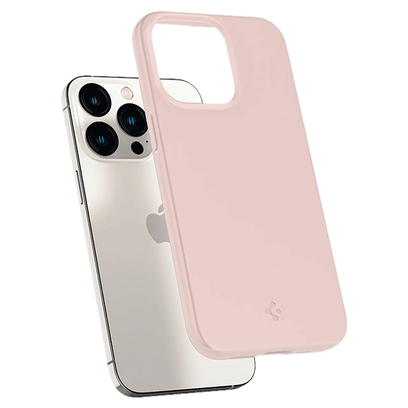 spigen Thin Fit Polycarbonate Back Cover for Apple iPhone 13 Pro (Wireless Charging Compatible, Pink Sand)_9
