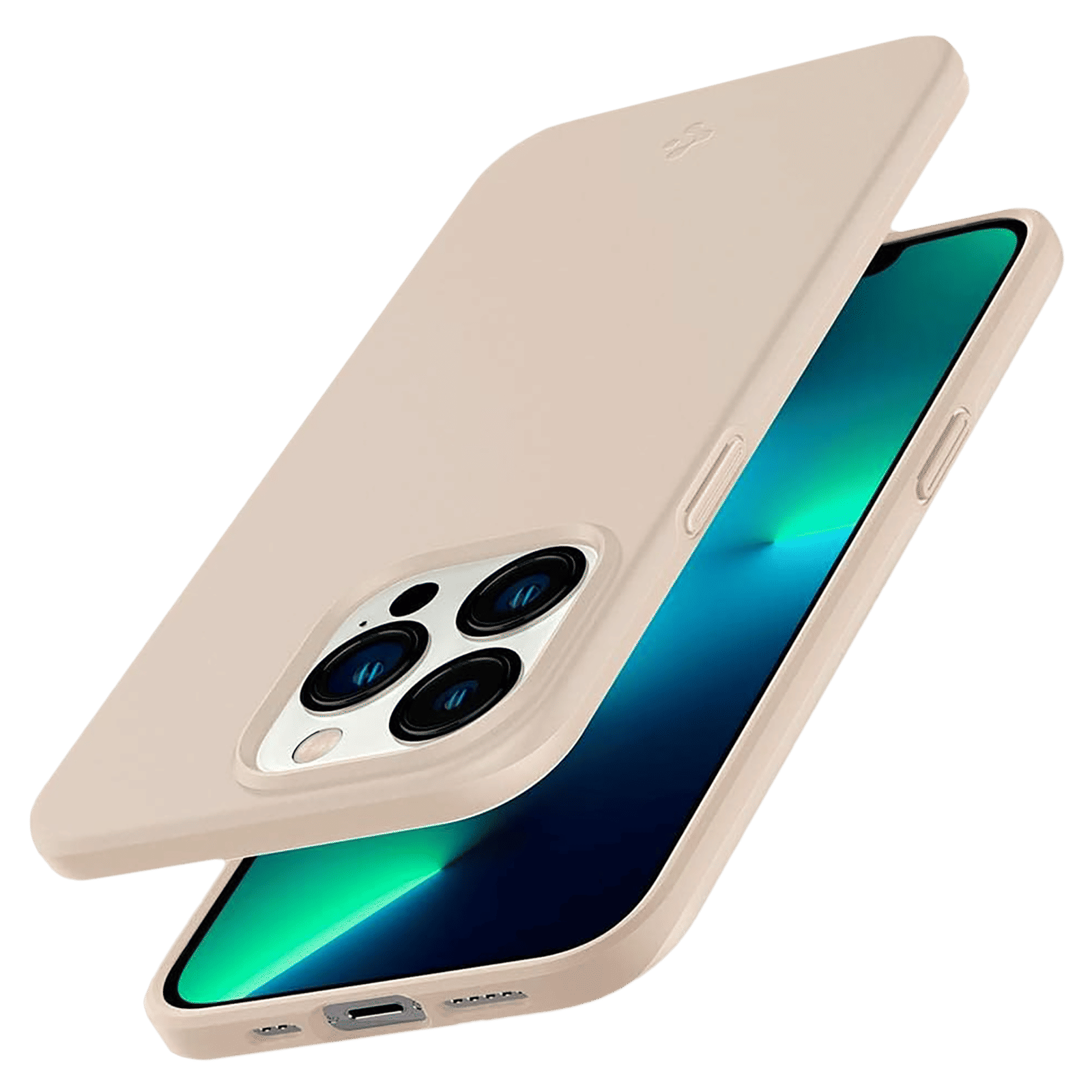 spigen Thin Fit Polycarbonate Back Cover for Apple iPhone 13 Pro (Wireless Charging Compatible, Sand Beige)_9