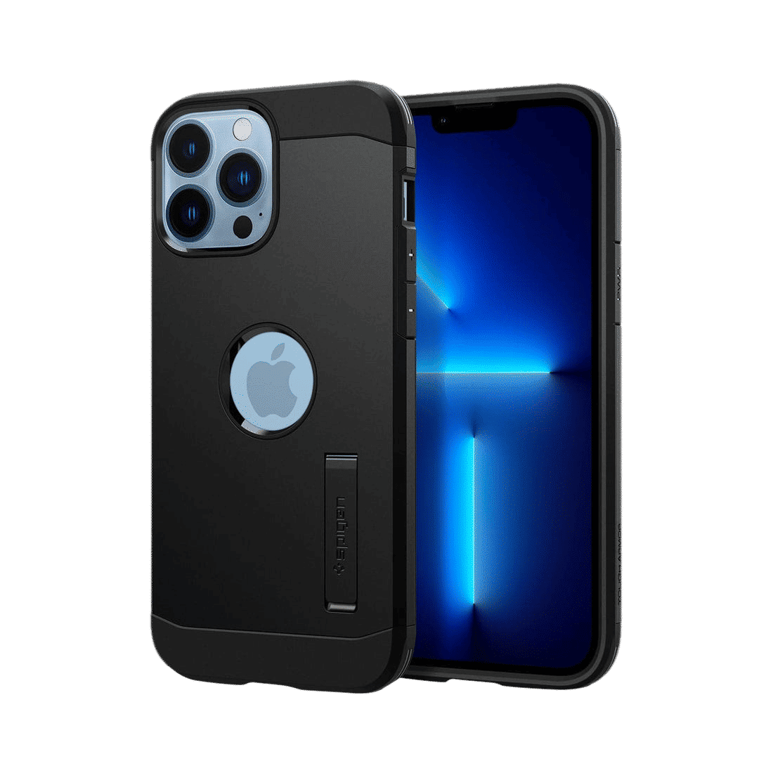 spigen Tough Armor TPU & Polycarbonate Back Case with Stand for Apple iPhone 13 Pro (Wireless Charging Compatible, Black)_11