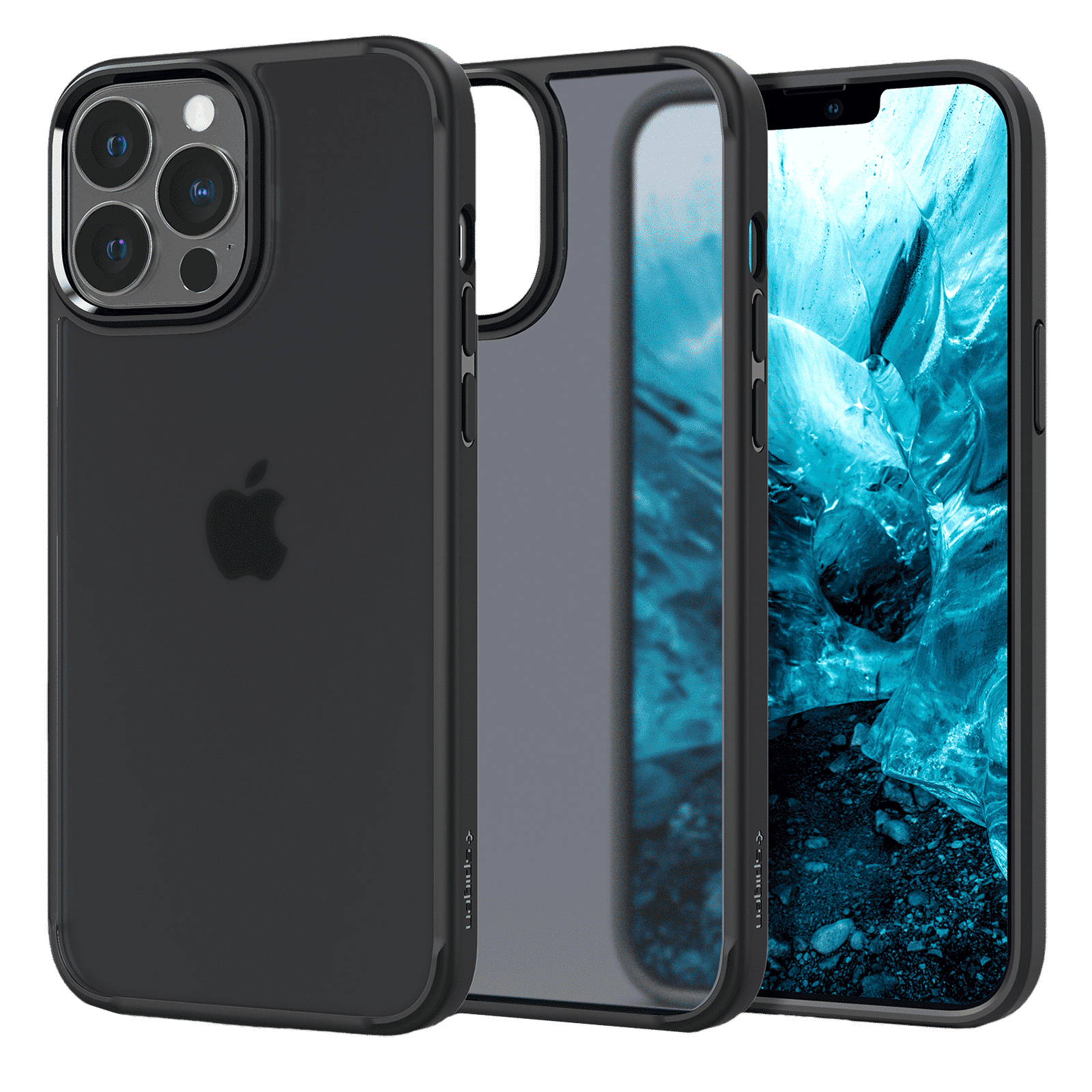 spigen Ultra Hybrid TPU & Polycarbonate Back Cover for Apple iPhone 13 Pro (Wireless Charging Compatible?, Frost Black)_1