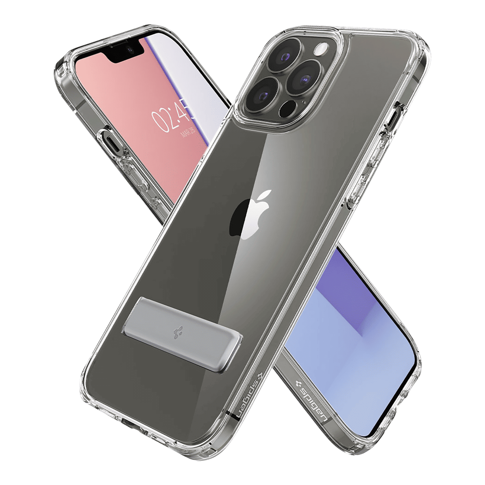 spigen ACS03270 Soft Polycarbonate & Hard TPU Back Cover for Apple iPhone 13 Pro (Air Cushion Technology, Crystal Clear)_1