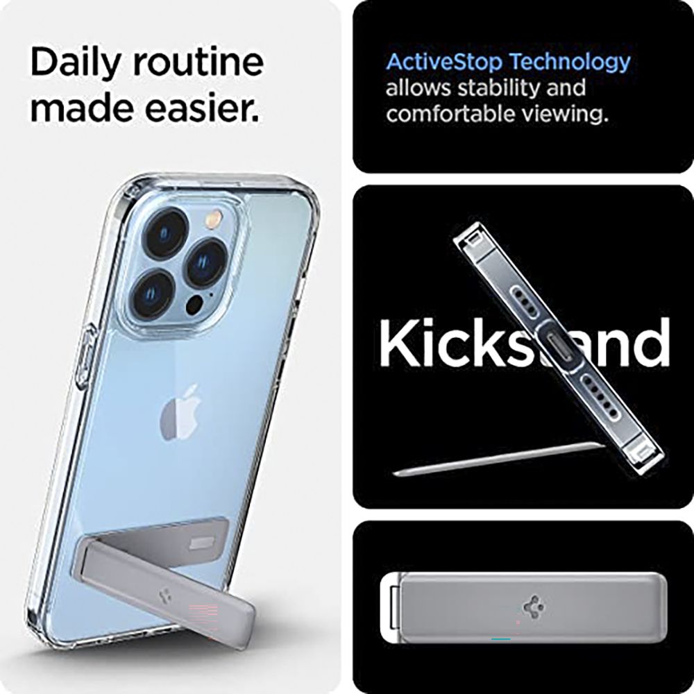 spigen ACS03270 Soft Polycarbonate & Hard TPU Back Cover for Apple iPhone 13 Pro (Air Cushion Technology, Crystal Clear)_9