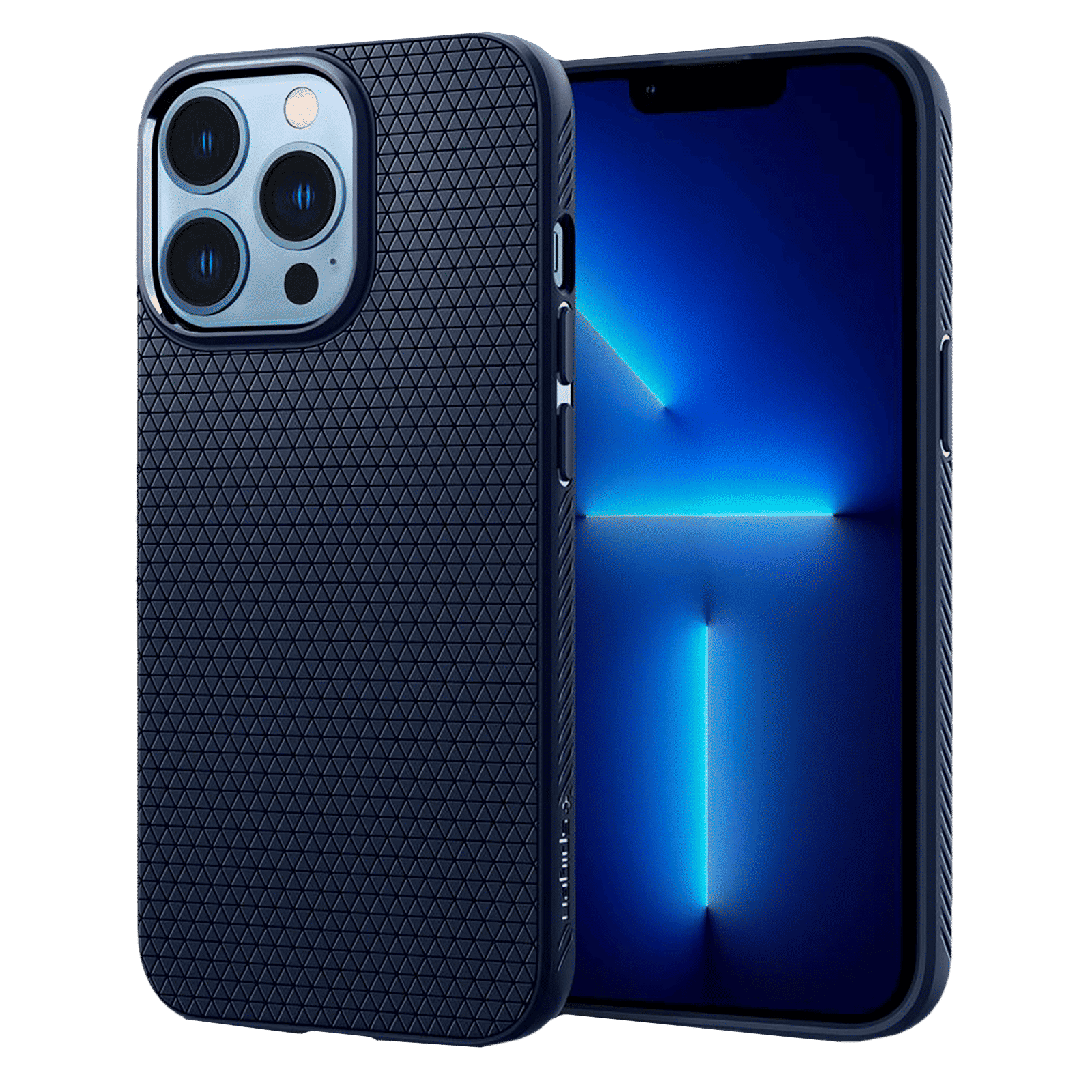 spigen Liquid Air TPU Back Cover for Apple iPhone 13 Pro Max (Supports Wireless Charging, Navy Blue)_1