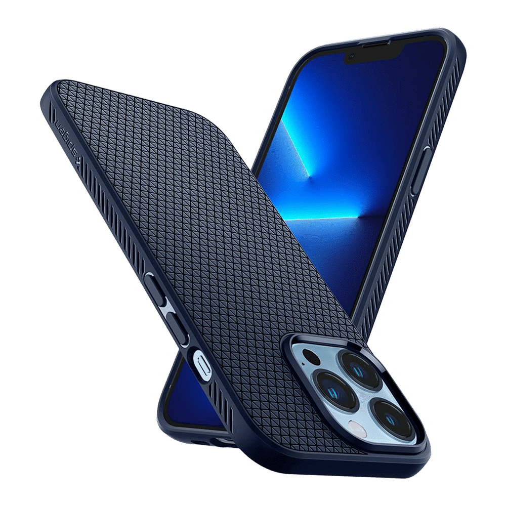 spigen Liquid Air TPU Back Cover for Apple iPhone 13 Pro Max (Supports Wireless Charging, Navy Blue)_9