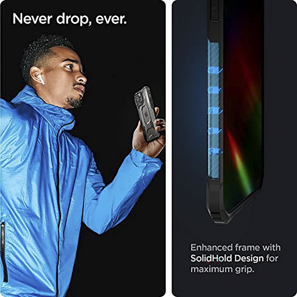 Spigen Polycarbonate & TPU Back Cover for Apple iPhone 13 Pro Max (Supports Wireless Charging, Matte Black)_5