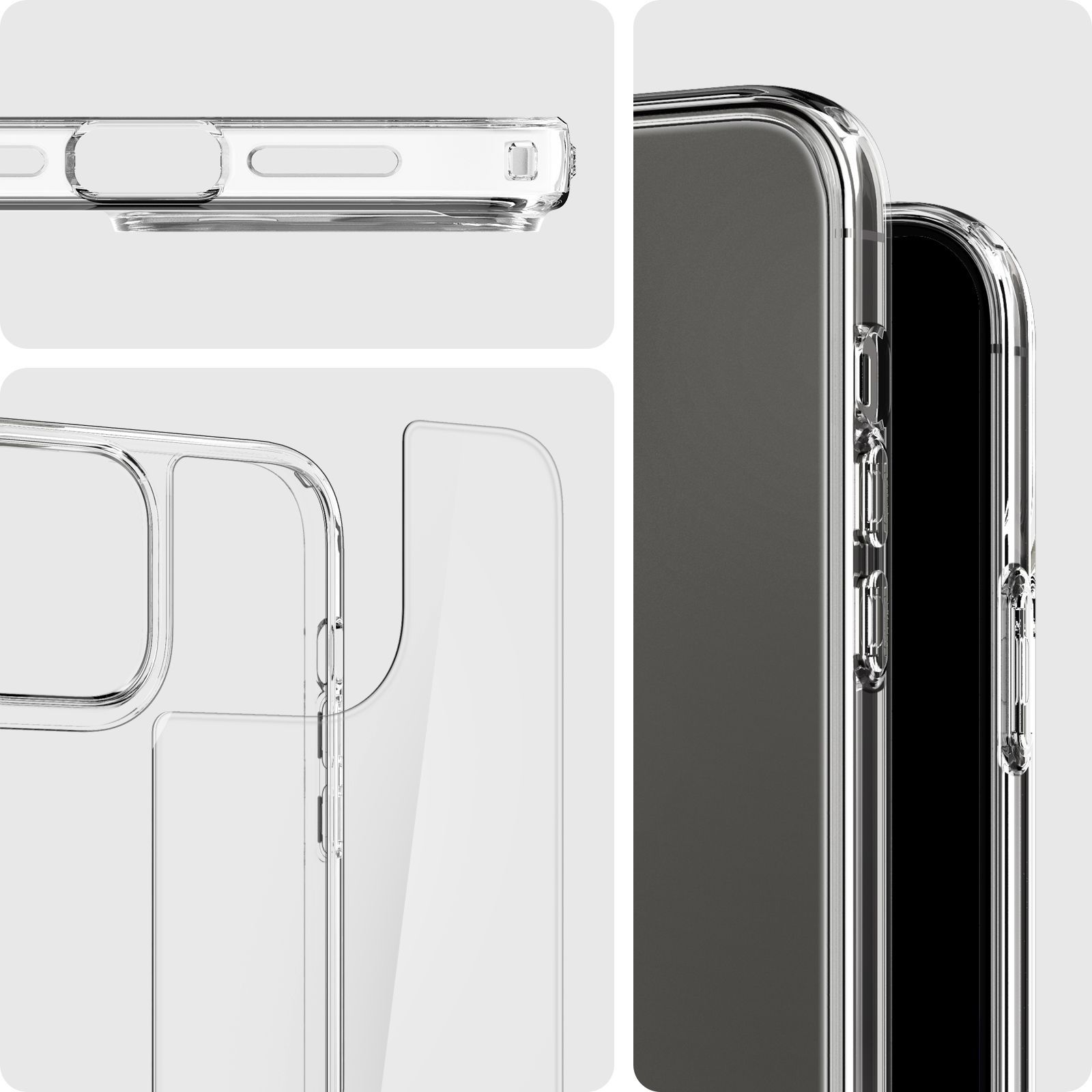 spigen Quartz Hybrid Back Case For iPhone 13 Pro Max (Wireless Charge Compatible, ACS03214, Crystal Clear) spigen Quartz Hybrid Back Case For iPhone 13 Pro Max (Wireless Charge Compatible, ACS03214, Crystal Clear)_8
