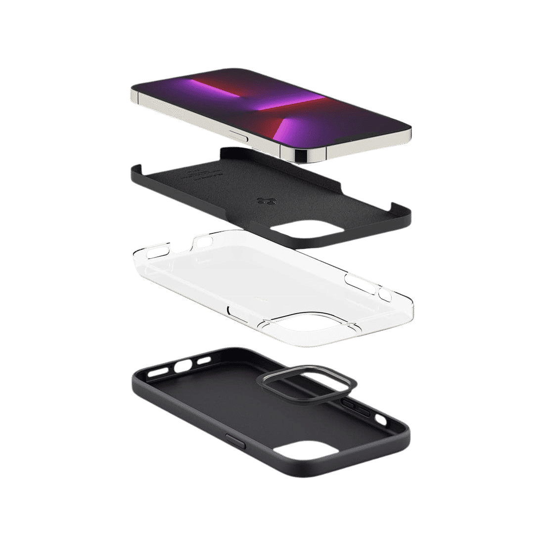 spigen Silicone Fit Soft Silicone Back Cover for Apple iPhone 13 Pro Max (Wireless Charging Compatible, Black)_7