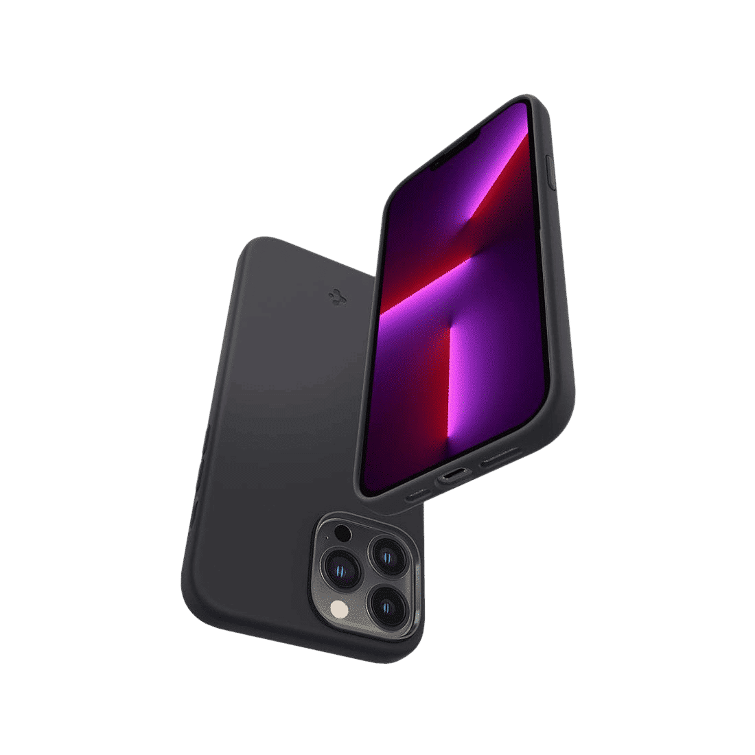 spigen Silicone Fit Soft Silicone Back Cover for Apple iPhone 13 Pro Max (Wireless Charging Compatible, Black)_8