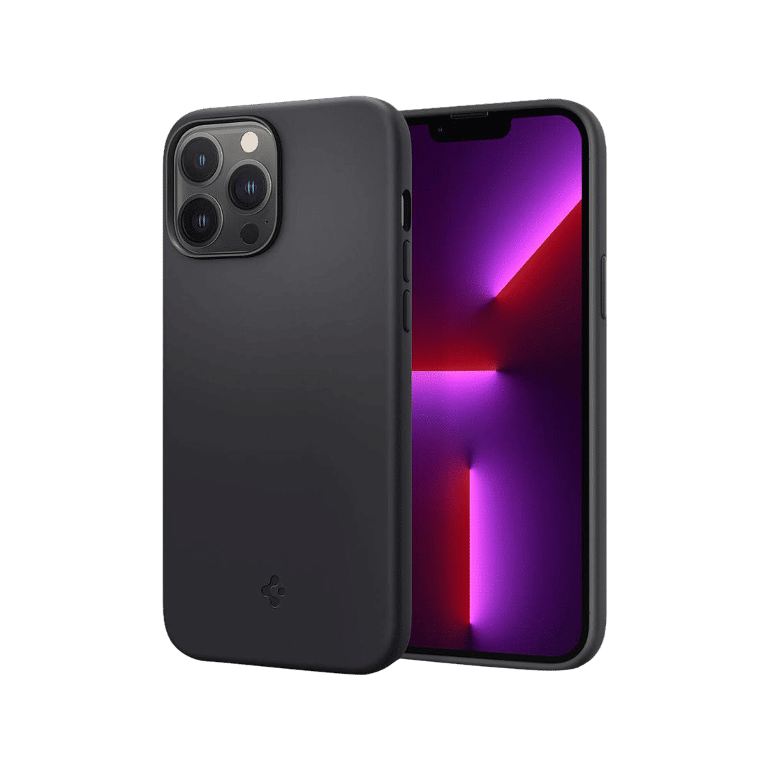 spigen Silicone Fit Soft Silicone Back Cover for Apple iPhone 13 Pro Max (Wireless Charging Compatible, Black)_13