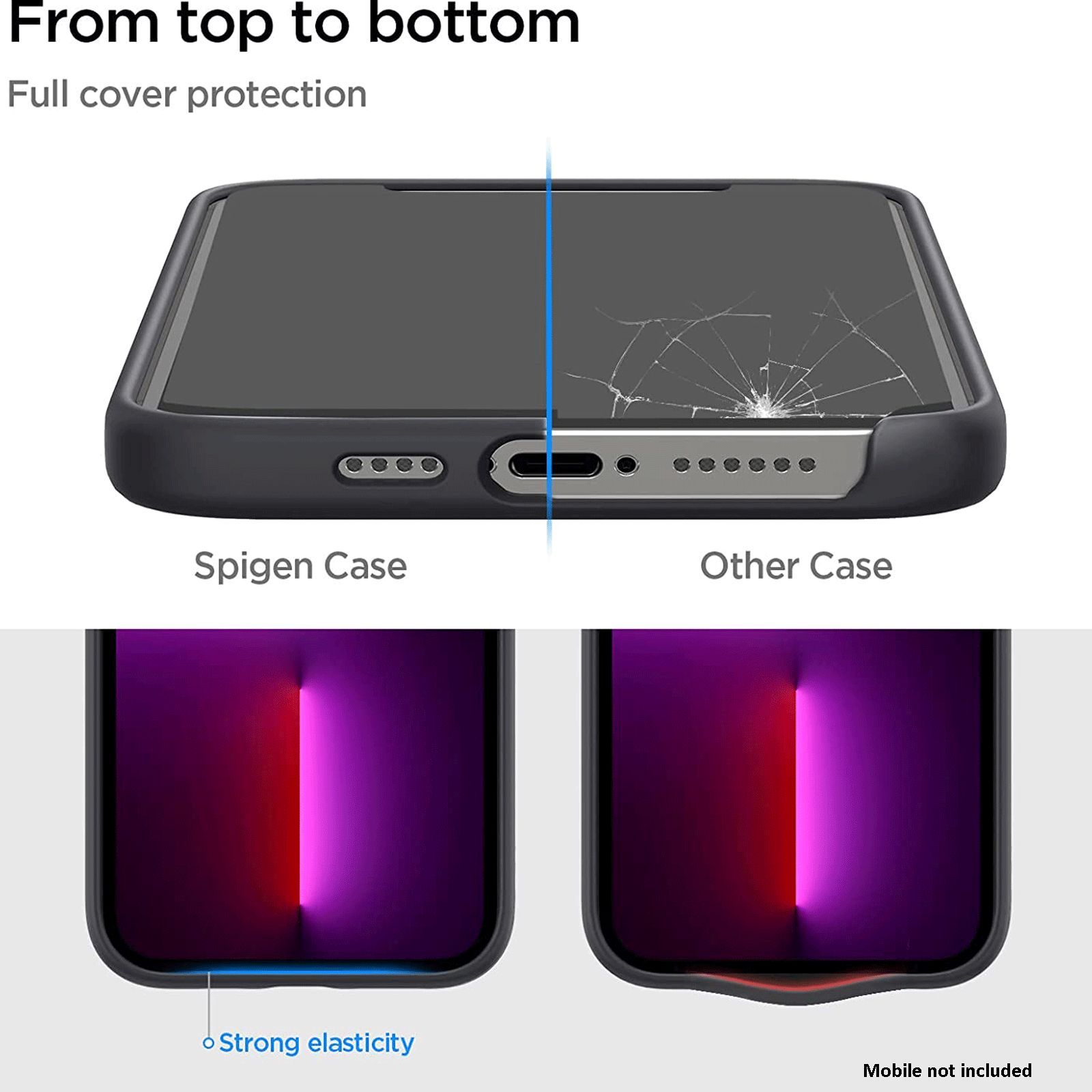 spigen Silicone Fit Soft Silicone Back Cover for Apple iPhone 13 Pro Max (Wireless Charging Compatible, Black)_5