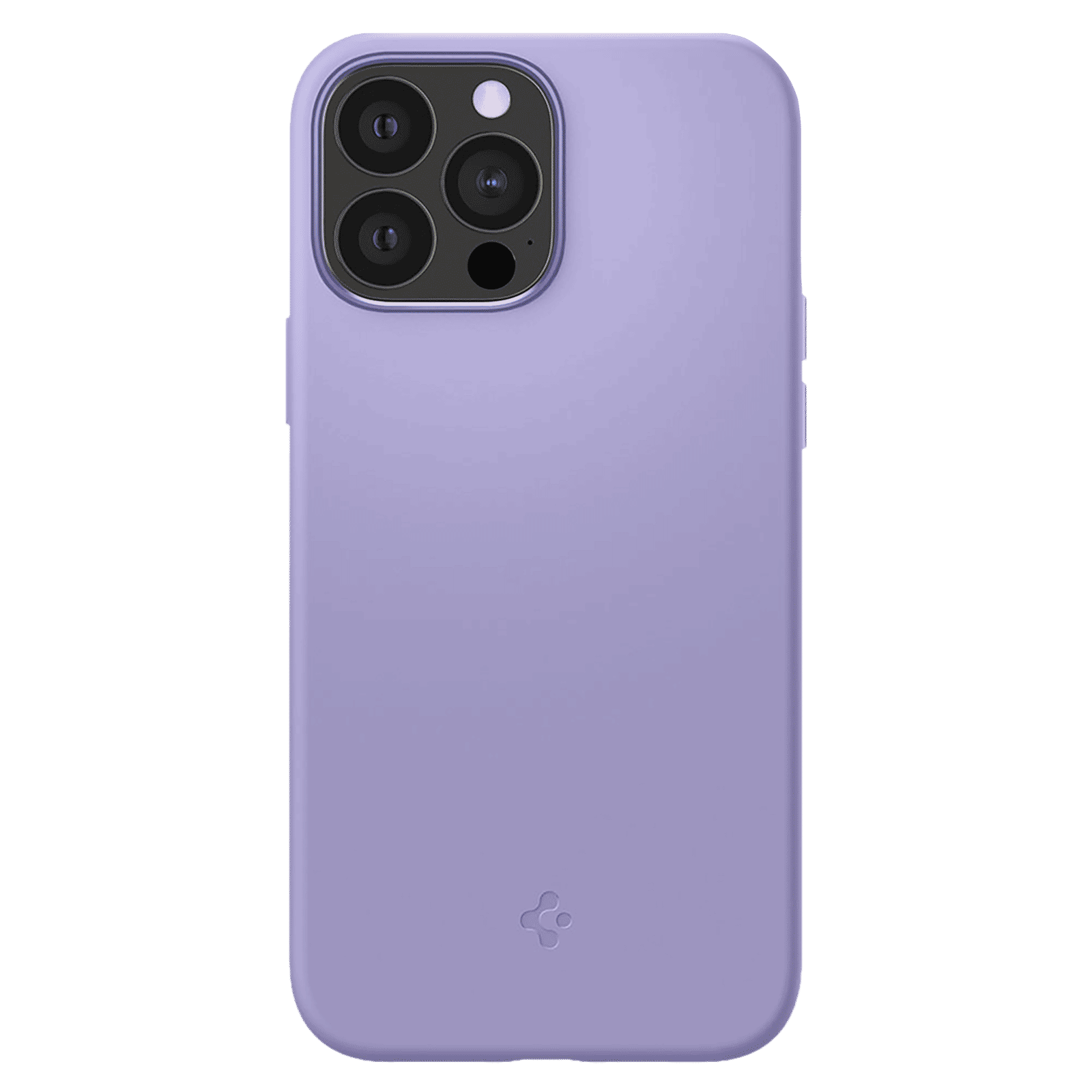 spigen Silicone Fit Soft Silicone Back Cover for Apple iPhone 13 Pro Max (Air Cushion Technology, Iris Purple)_4