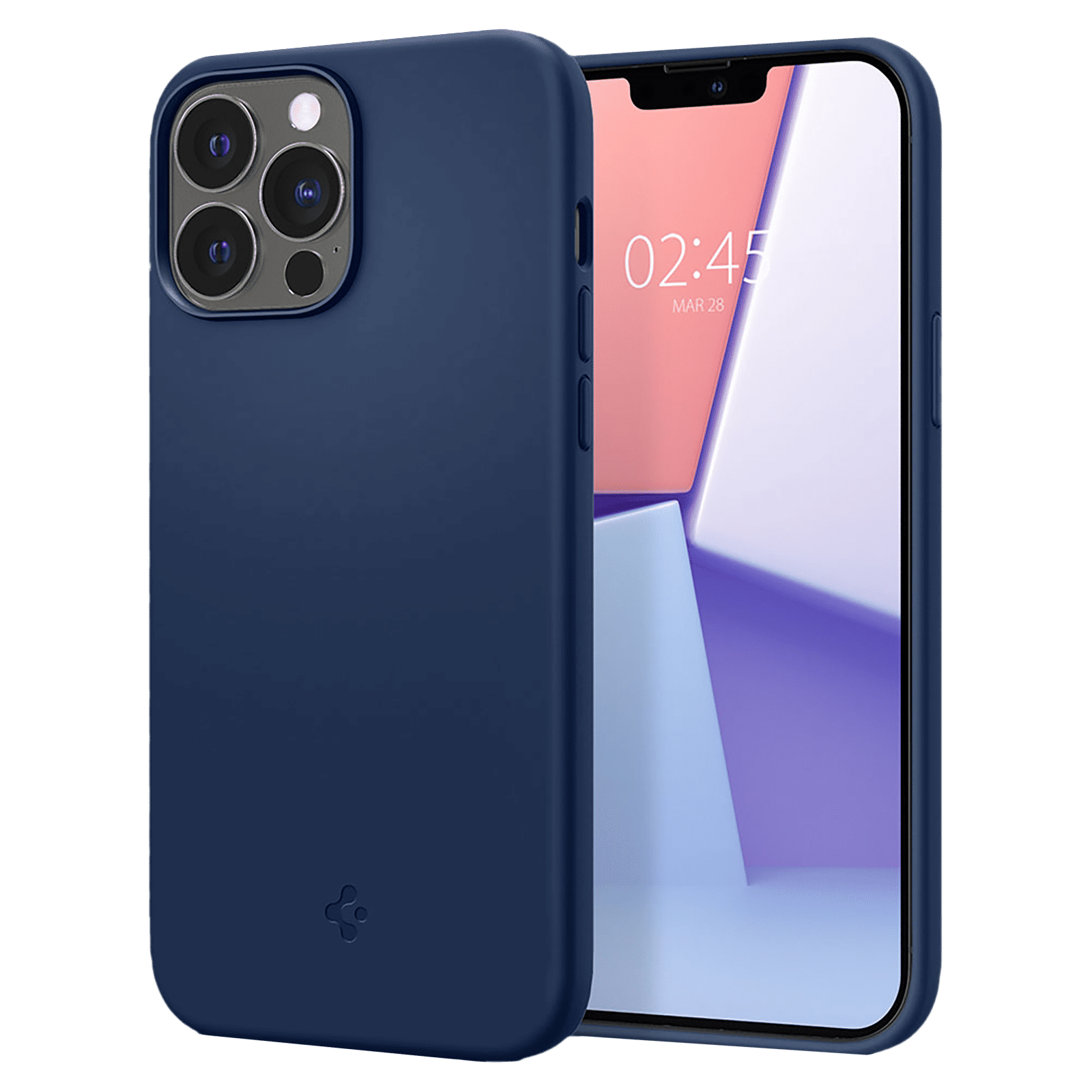 spigen Silicone Fit Back Case For iPhone 13 Pro Max (Soft Microfiber Lining, ACS03230, Navy Blue) spigen Silicone Fit Back Case For iPhone 13 Pro Max (Soft Microfiber Lining, ACS03230, Navy Blue)_1