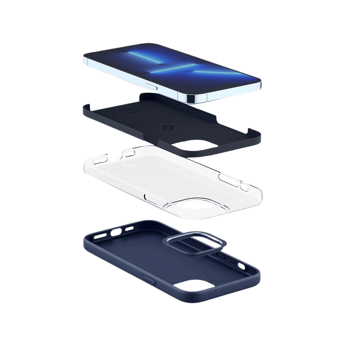 spigen Silicone Fit Back Case For iPhone 13 Pro Max (Soft Microfiber Lining, ACS03230, Navy Blue) spigen Silicone Fit Back Case For iPhone 13 Pro Max (Soft Microfiber Lining, ACS03230, Navy Blue)_10