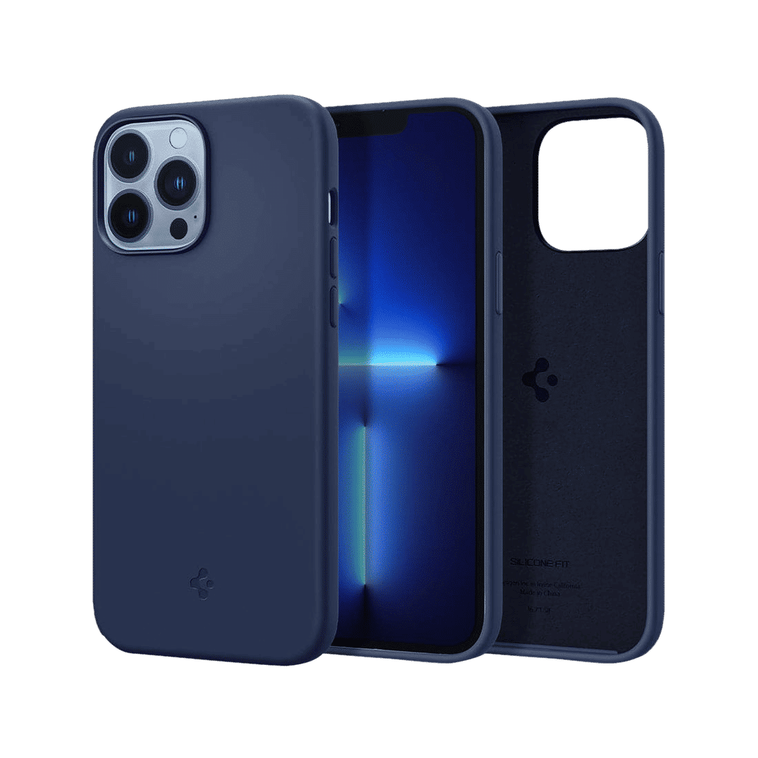 spigen Silicone Fit Back Case For iPhone 13 Pro Max (Soft Microfiber Lining, ACS03230, Navy Blue) spigen Silicone Fit Back Case For iPhone 13 Pro Max (Soft Microfiber Lining, ACS03230, Navy Blue)_12