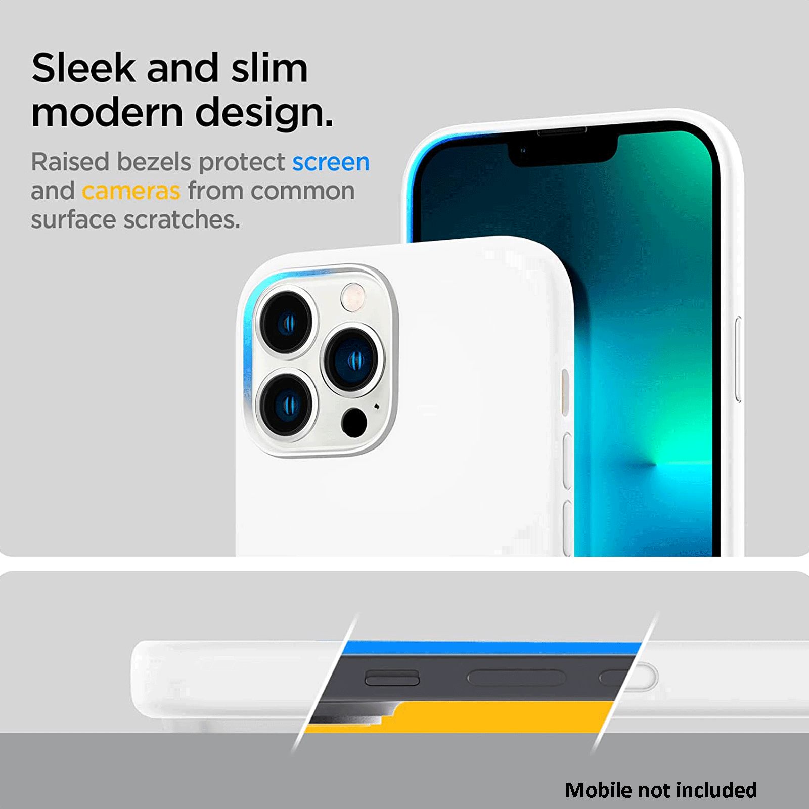 spigen Silicone Back Case for iPhone 13 Pro Max (ACS03229, White) spigen Silicone Back Case for iPhone 13 Pro Max (ACS03229, White)_4