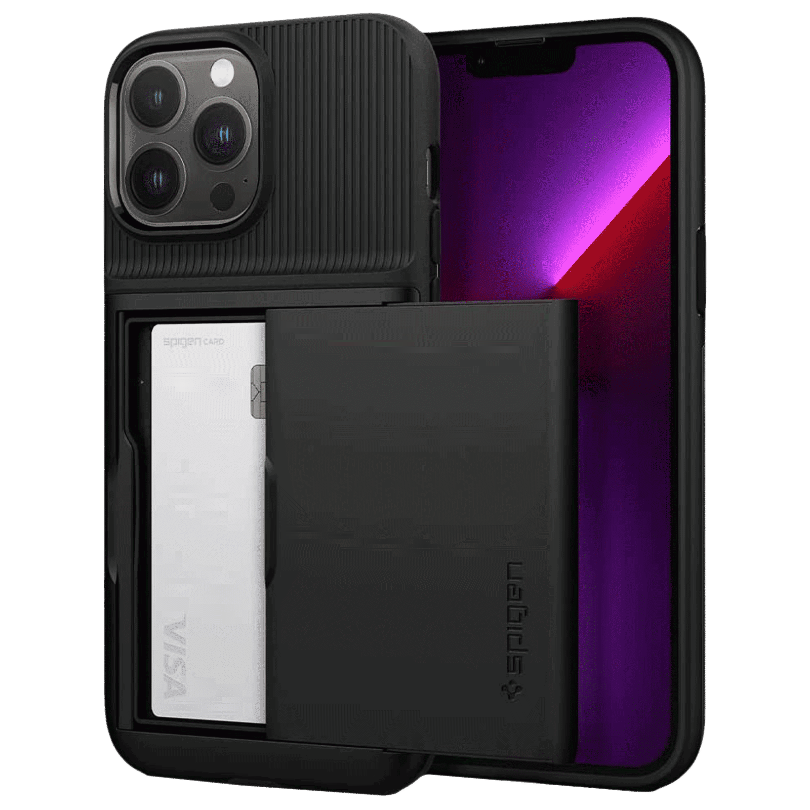 spigen Slim Armor CS TPU Polycarbonate Back Case for iPhone 13 Pro Max (ACS03218, Black)_1