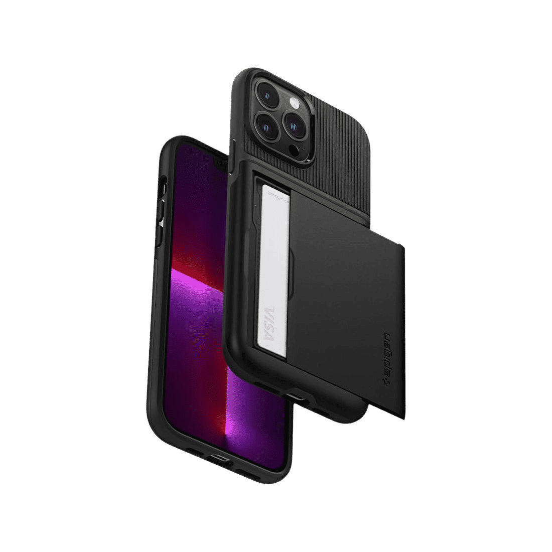 spigen Slim Armor CS TPU Polycarbonate Back Case for iPhone 13 Pro Max (ACS03218, Black)_10