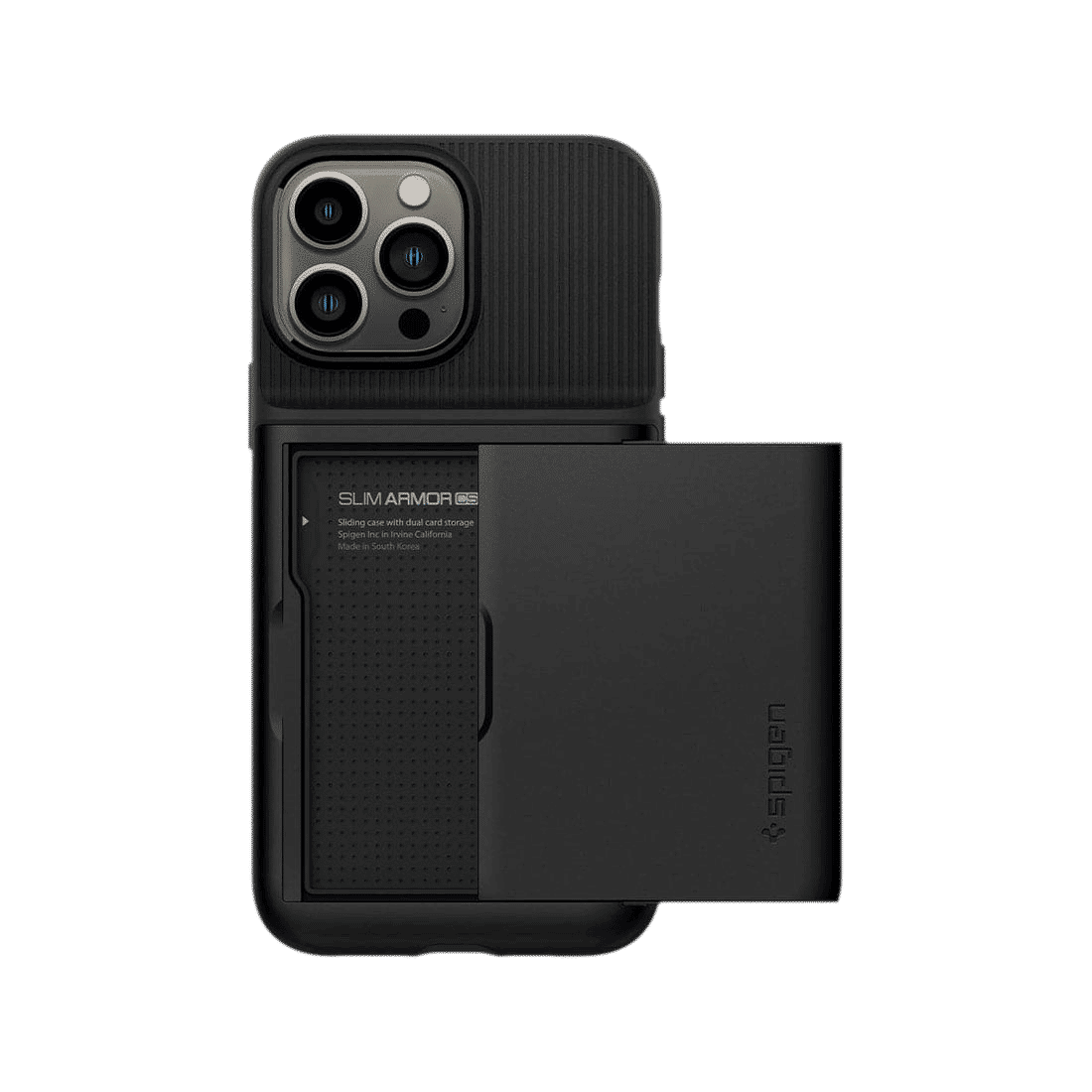 spigen Slim Armor CS TPU Polycarbonate Back Case for iPhone 13 Pro Max (ACS03218, Black)_16