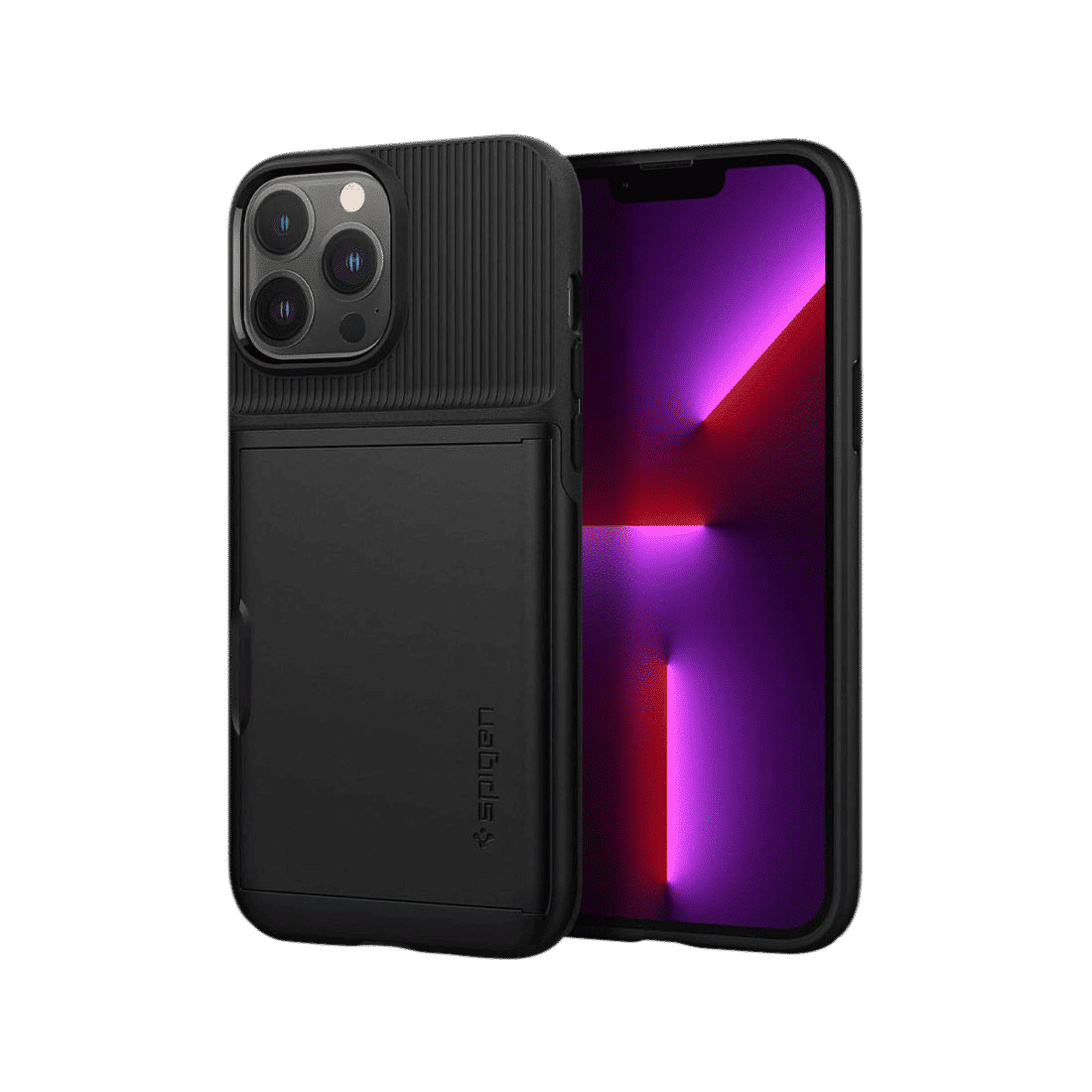 spigen Slim Armor CS TPU Polycarbonate Back Case for iPhone 13 Pro Max (ACS03218, Black)_4