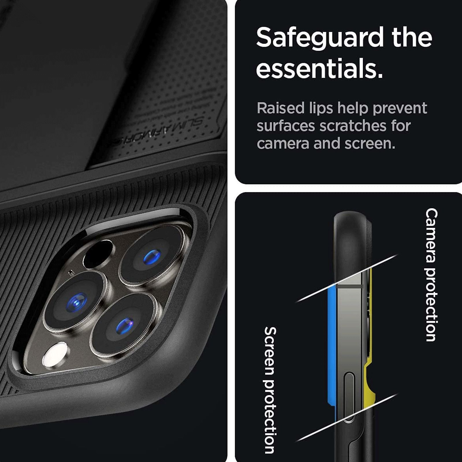 spigen Slim Armor CS TPU Polycarbonate Back Case for iPhone 13 Pro Max (ACS03218, Black)_6