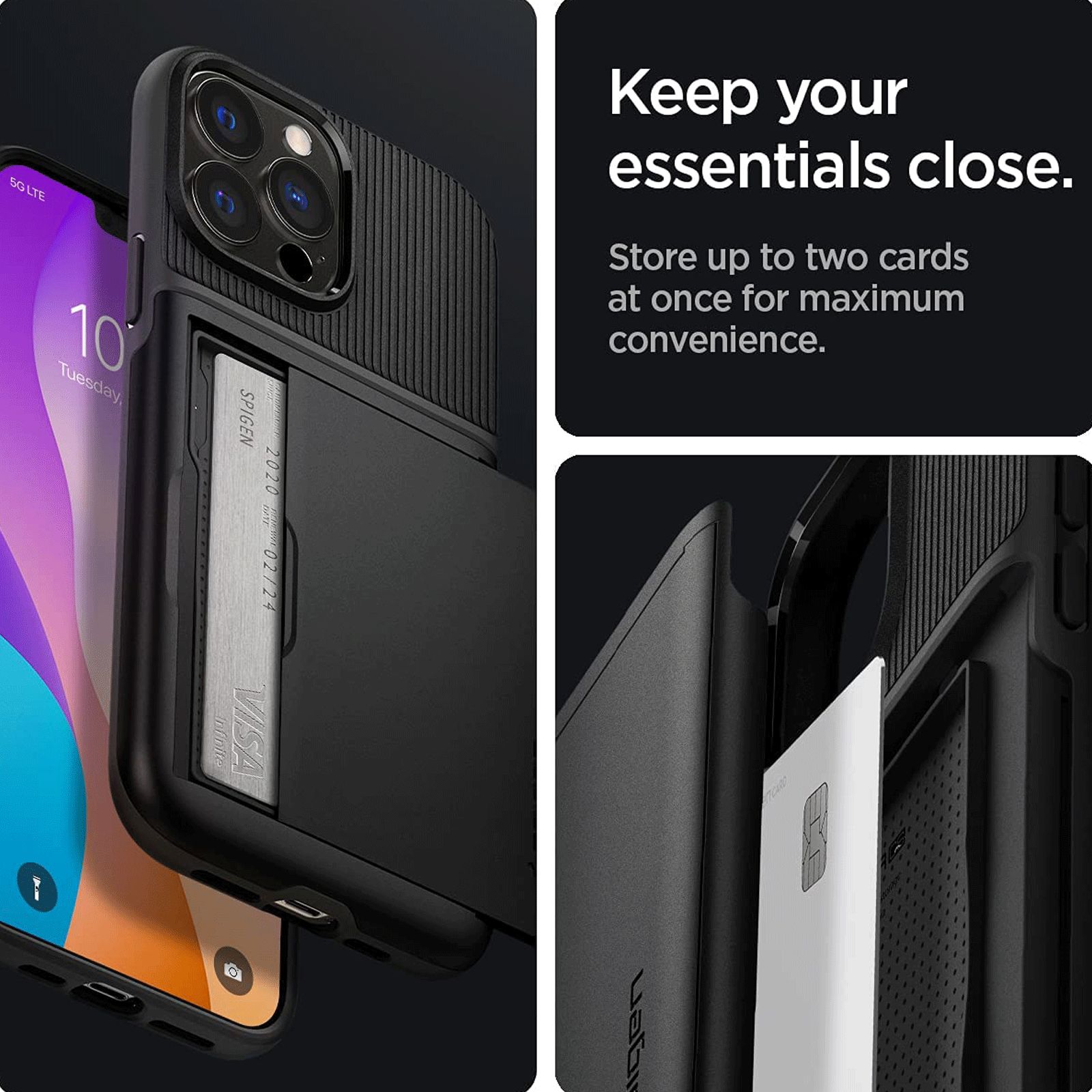 spigen Slim Armor CS TPU Polycarbonate Back Case for iPhone 13 Pro Max (ACS03218, Black)_7