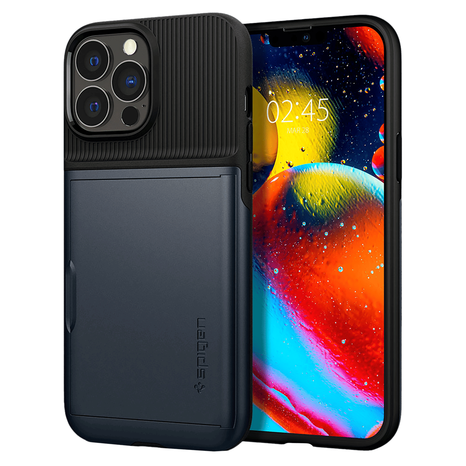 spigen Slim Armor CS TPU Polycarbonate Back Case for iPhone 13 Pro Max (ACS03220, Metal Slate)_1