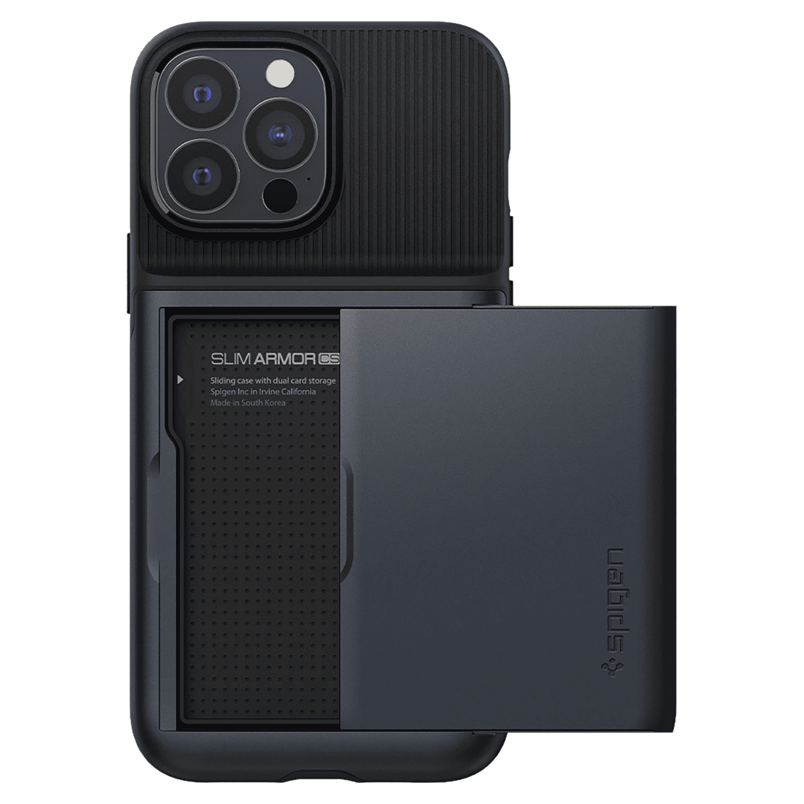 spigen Slim Armor CS TPU Polycarbonate Back Case for iPhone 13 Pro Max (ACS03220, Metal Slate)_8