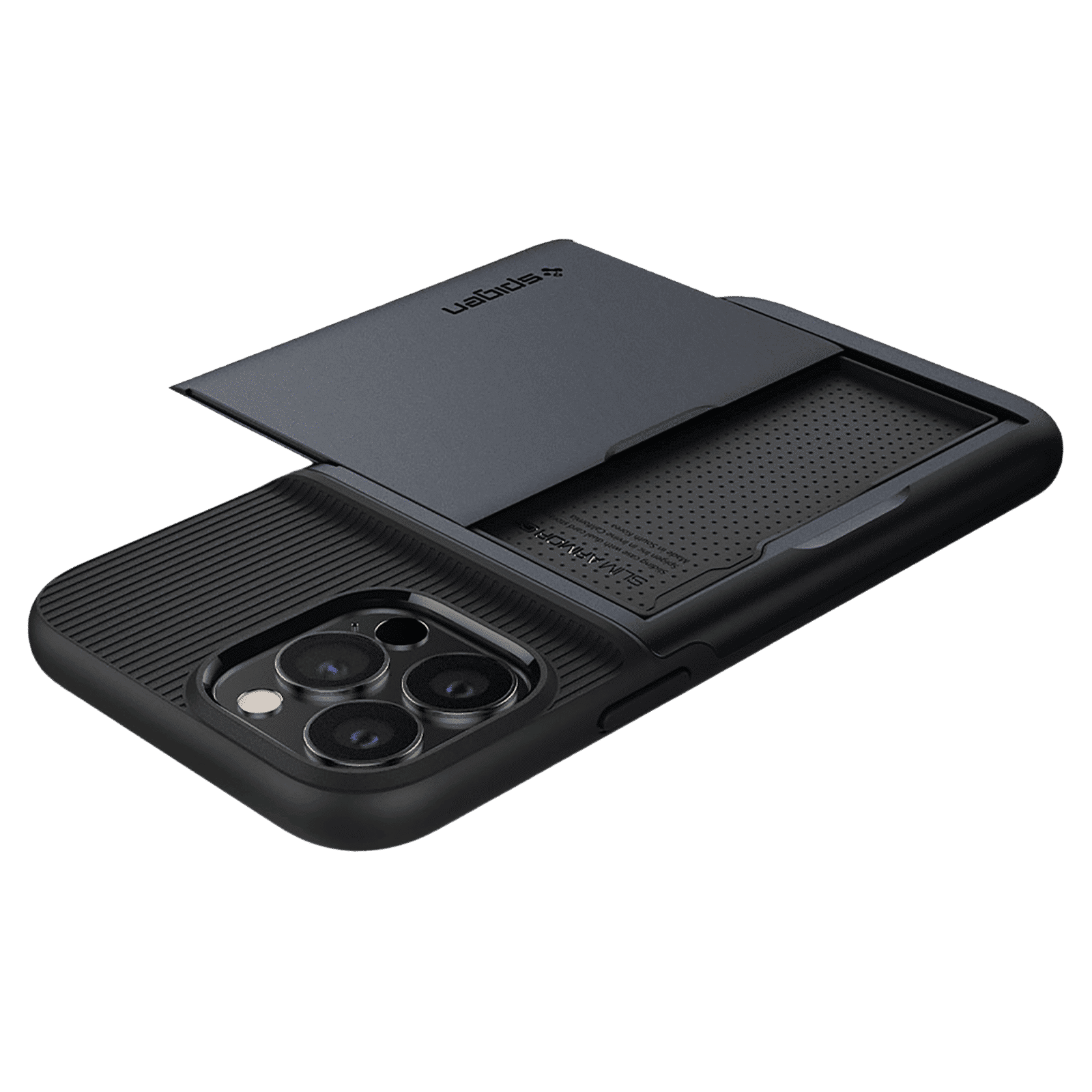 spigen Slim Armor CS TPU Polycarbonate Back Case for iPhone 13 Pro Max (ACS03220, Metal Slate)_9