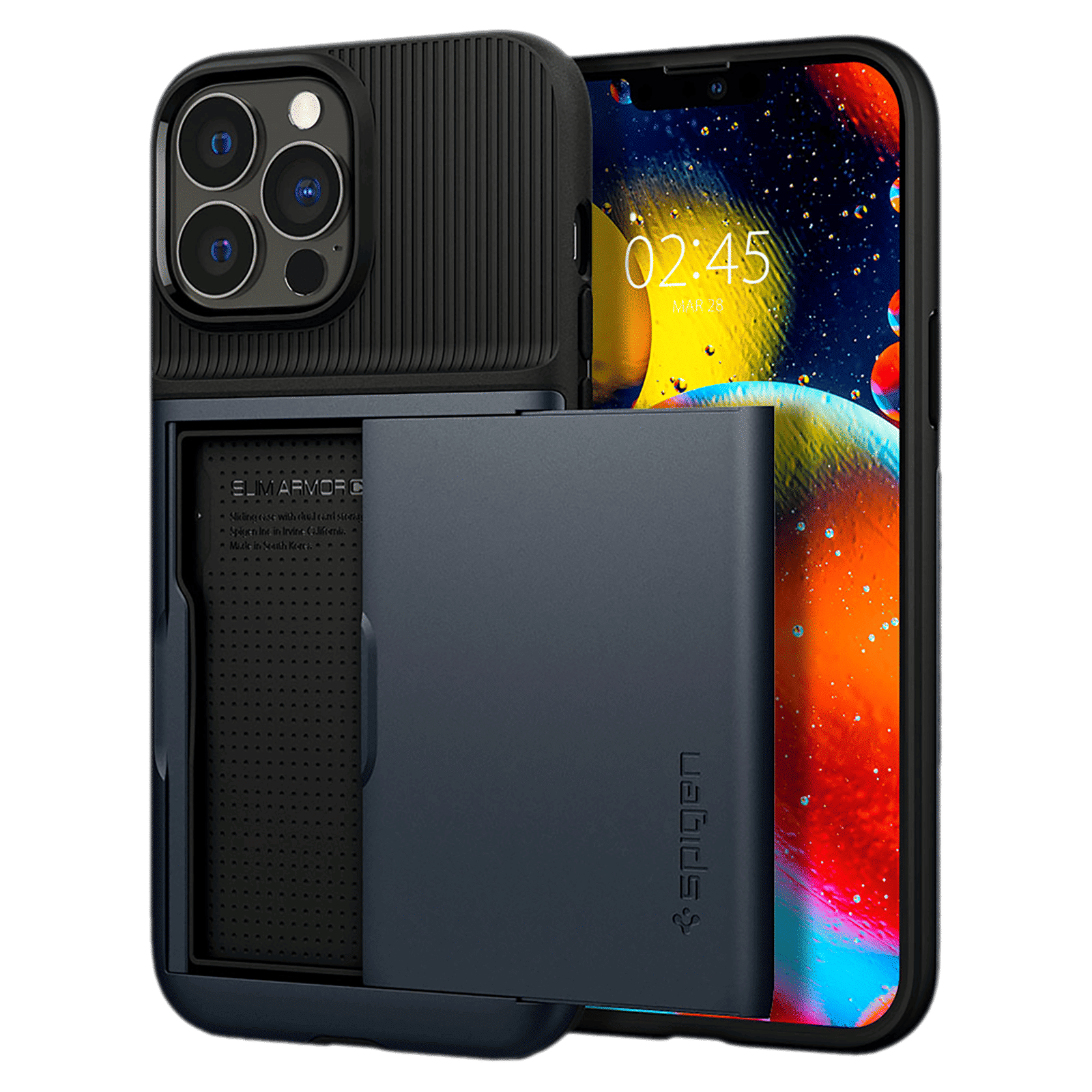 spigen Slim Armor CS TPU Polycarbonate Back Case for iPhone 13 Pro Max (ACS03220, Metal Slate)_11